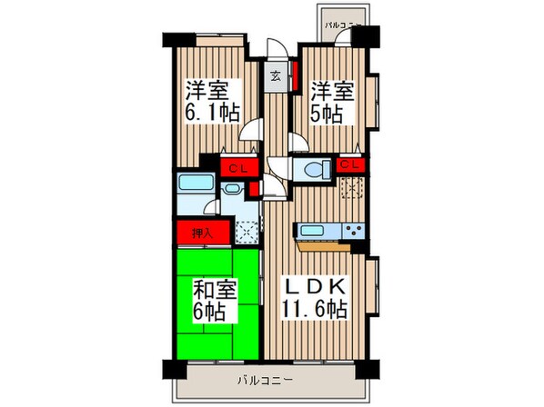 グランビューヒルズの物件間取画像